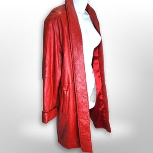 Synergy || Red Genuine Leather Coat